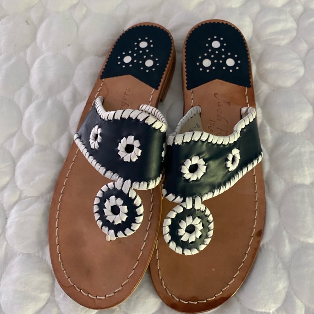 Jack Rogers sandals navy blue and white size 8